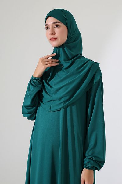 Berel Moda United Prayer Dress with Shawl Emerald Green