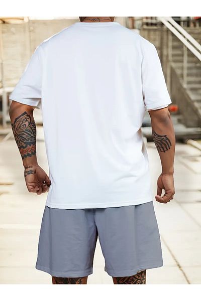 NEW TRENDY COLLECTİON Men's Fashion Never Ever Give up Letter Print Loungewear Set