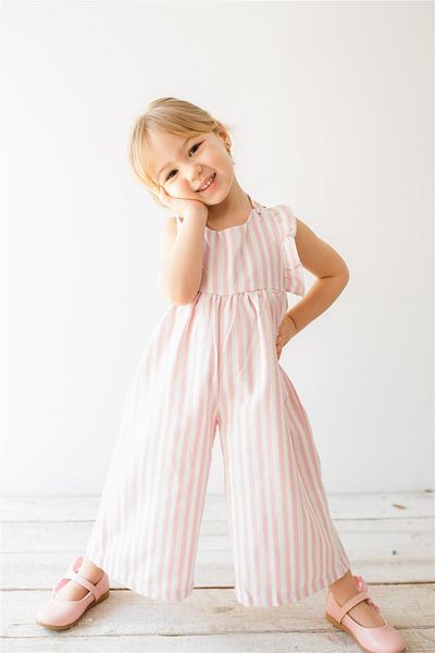 miabambim Line Baby Girl Jumpsuit Pink Color