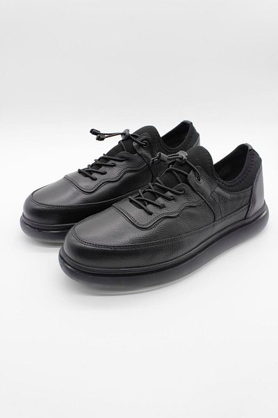 İmza Pantofi casual negri din piele naturală, cu talpă termică, cu șireturi 1033235119