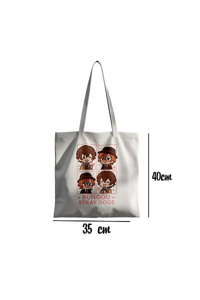Akumastik 35X40Cm Sizes Anime Print Bungou Stray Dogs Dazai Chuuya Cute Tote Bag