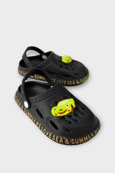 Liger Αξεσουάρ Αντιολισθητική Σόλα Sea Beach Pool Σανδάλια Παιδικές Παντόφλες ΜΑΥΡΟ