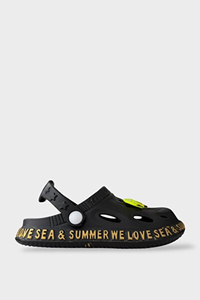 Liger Αξεσουάρ Αντιολισθητική Σόλα Sea Beach Pool Σανδάλια Παιδικές Παντόφλες ΜΑΥΡΟ