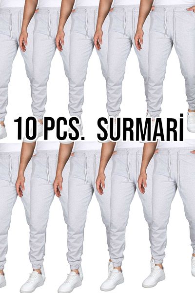 SURMARİ 10 τεμ. Unisex κανονικό γκρι φούτερ με ελαστικά πόδια