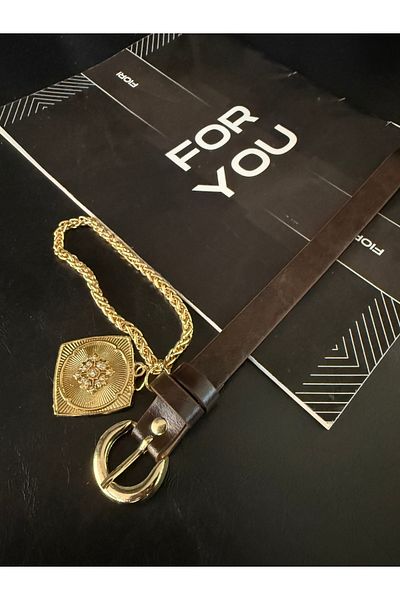 Fiori Ζώνη παντελονιού King Chain Medallion Λεπτομερής γυναικεία ζώνη, ζώνη παλτό, ζώνη φορέματος, ζώνη πουκάμισου