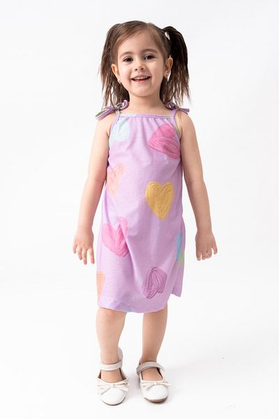 BUUFUU SUSPENDER BINDED PRINTED GIRL'S DRESS