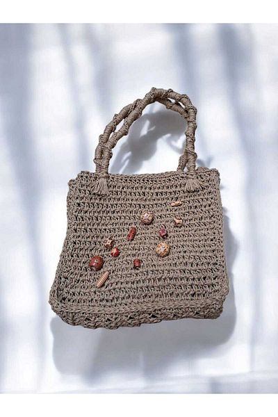 Natural Ip Handbag - Hand Knitted