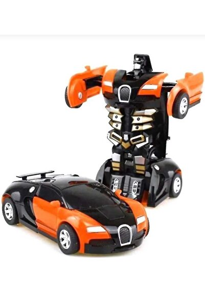 KİNKU Transformer Robot Çek Bırak Kendinden Robota Dönüşen 1:32 Bugatti Oyuncak Araba