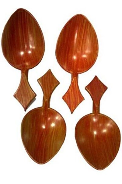 PartAntalya 12 Adet Tahta Görünümlü Plastik Oyun Kaşığı Gösteri Ve Oyun Kaşığ...