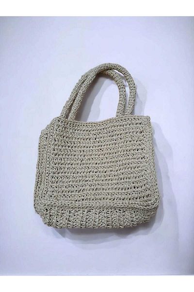 Natural Paper String Handbags Hand Knitting