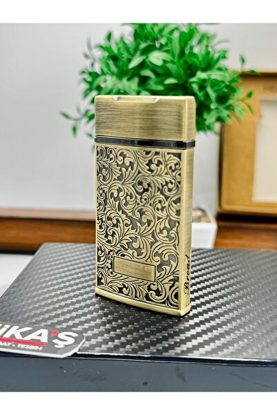 Genel Markalar Kişiye Özel Pürmüz Alevli Metal İşlemeli Eskitme Gold Gazlı Ça...