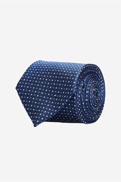 ALTINYILDIZ CLASSICS Men's Navy Blue-White Patterned Tie