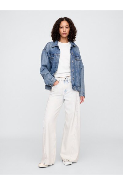 GAP Kadın Beyaz Favorite Bisiklet Yaka T-Shirt