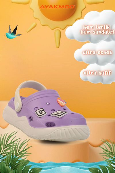 AYAKMOD Sandale Sabo pentru fete liliac Stella F