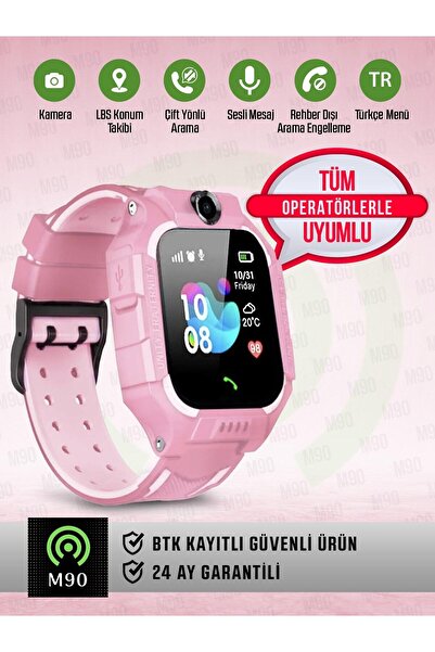 M90 Sim Kartlı, Konum Takipli, Sos Acil Arama Ve Imei Kayıtlı Akıllı Çocuk Takip Saati