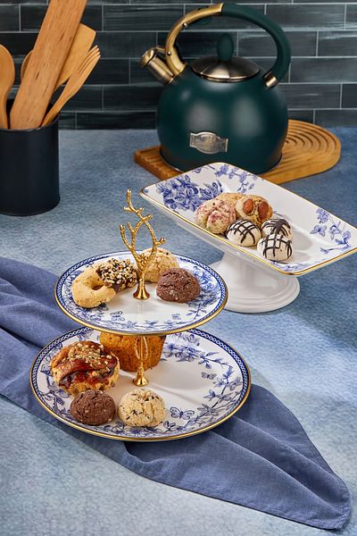 Mabeyn Spring Time 2-Piece Double-Deck Presentation and Footed Chocolate Bowl Mini Presentation Set