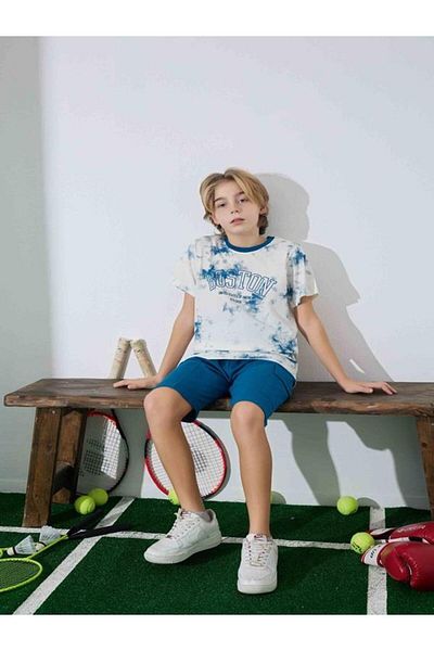 KIPIRIK BABY Set de pijamale cu model albastru pentru băiat