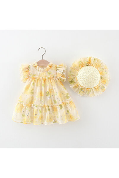 nannie Жълта рокля с шапка Ребека - 2-3 години