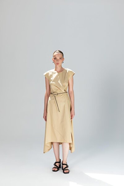 KAMEYA KEMERLİ ASİMETRİK ELBİSE 25S40765