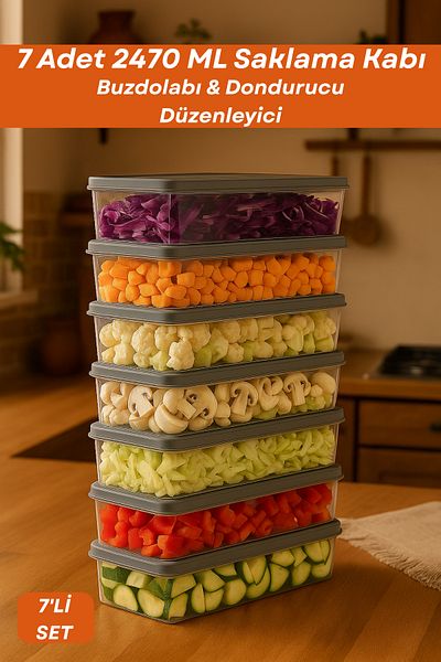 welcomein Set of 7 Refrigerator Organizers, Graduated Purity Coverage with Deep Microwave