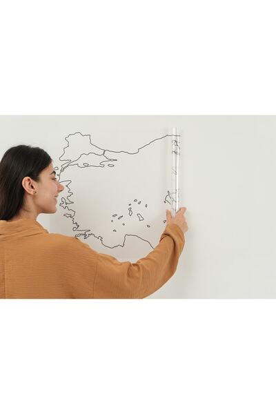 TutturX Dilsiz Türkiye Haritası Kalem Hediyeli Statik Akıllı Kağıt Tahta