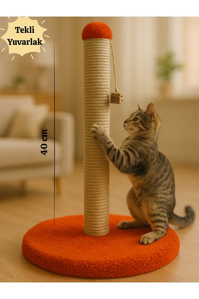 Komano Pontika Single Cat Scratching Board with Round Base |   42 cm |   Favorite Colors |   Standard Size