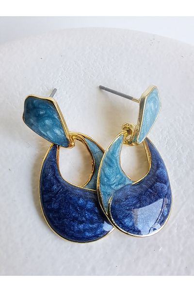 BHR AKSESUAR Blue Earrings