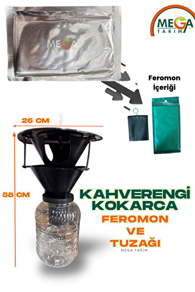 ORDU MEGA TARIM Kahverengi Kokarca Feromonu ve Büyük Boy Tuzak 2 li Set Ruhsa...