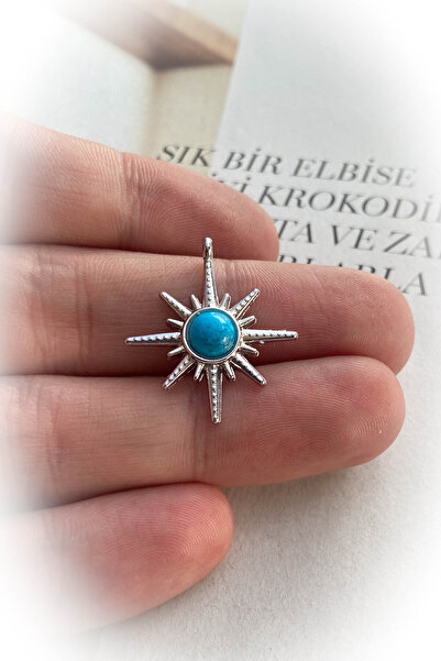 roshel Rodyum Kaplama Mavi Mineli Kolye Ucu 5 Farklı Model Seçeneği