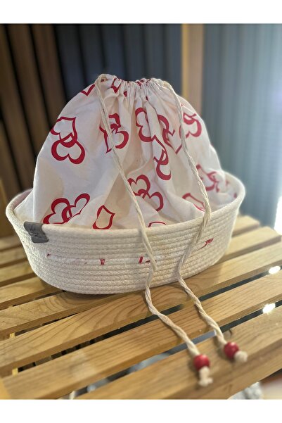 Home Handmade Bread Basket with Closeable Fabric Bag