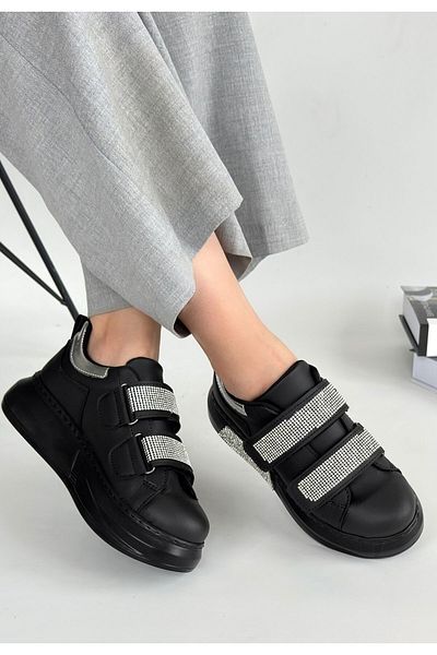 ED KLAS Nino Black Skin Velcro Sneakers