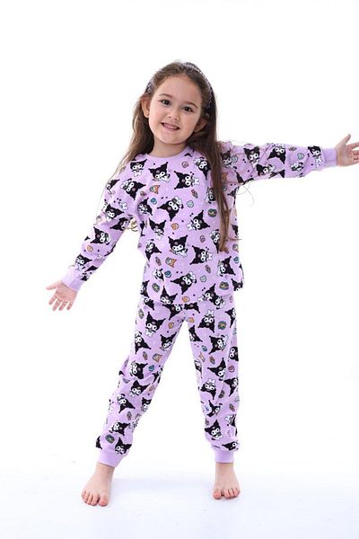 İsobel Kids Girl's Cat Patterned Long Sleeve Pijama Suit