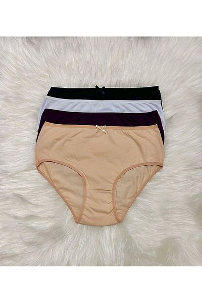 ek bykuzeylingerie High Waist Lycra Cotton 4-Piece Panties