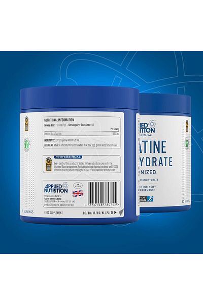 applied nutrition كرياتين مونوهيدرات ميكرونيزد، بدون نكهة، 250 جرام