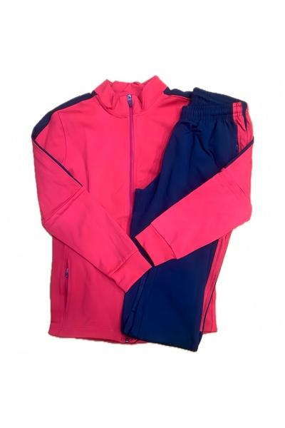 Teodora Demaria Unisex kırmızı çocuk Dalgıç Kumaş ( siyah) Detaylı Eşofman Takımı - Spor / Günlük / Rahat Kalıp