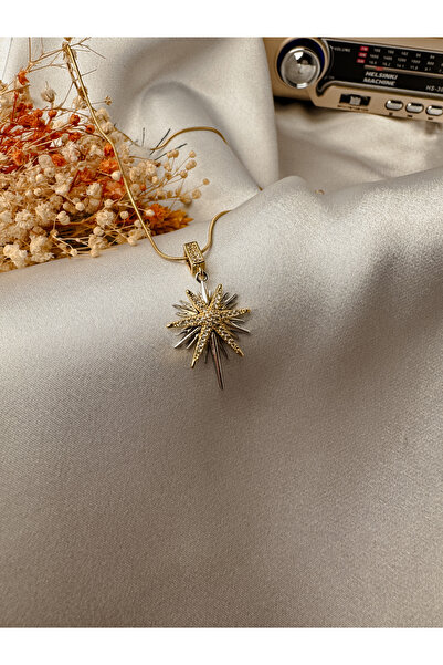 zarifje Polar Star Necklace Silver Color 45 cm