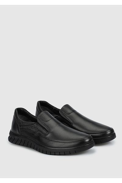 Eclipse Men's Black Leather Shoes