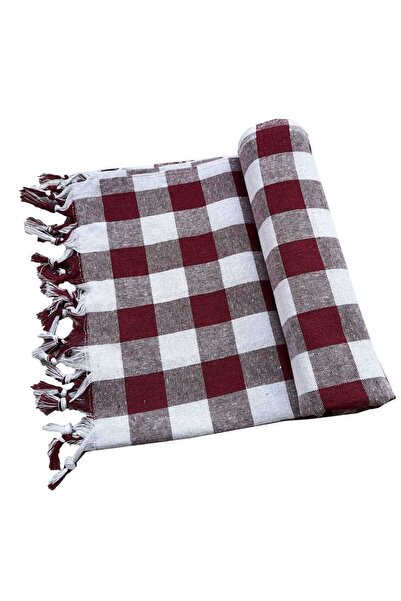 Mira Home 150x150 Cm Kareli Yer Sofra Bezi Piknik Masa Örtüsü Saçaklı