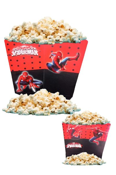 booddie Spiderman Themed 8'Er Popcorn Corn Box - Party & Birthday Application