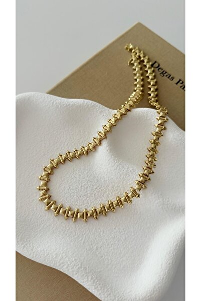 illys Gold Çivi Detay Özel Seri Altın Kaplama İthal Kolye