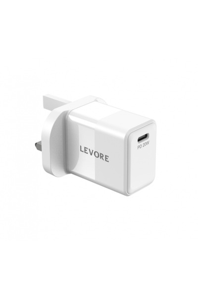 Levore شاحن حائط بمنفذ USB-C بقوة 20 وات - أبيض
