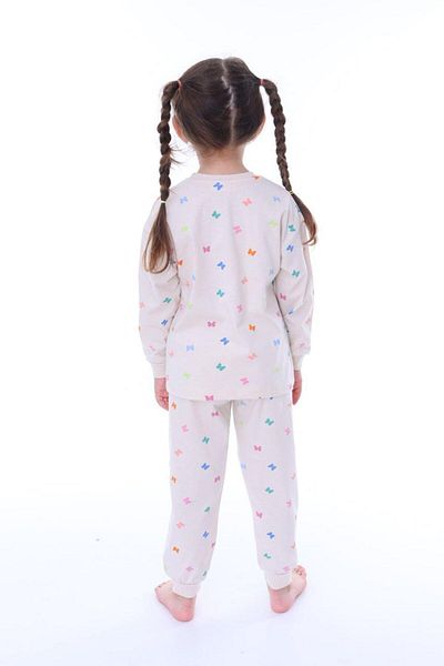 İsobel Kids Girl's Little Butterfly Patterned Long Sleeve Pijama Suit