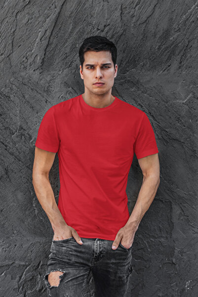 OXVİN Ανδρικό βαμβακερό μπλουζάκι με λαιμόκοψη με κανονική εφαρμογή - Άνετη εφαρμογή