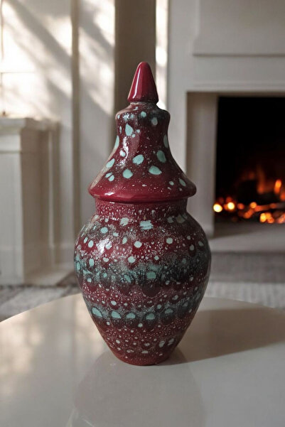 Nuoves Kapaklı Dekoratif Şah Vazo