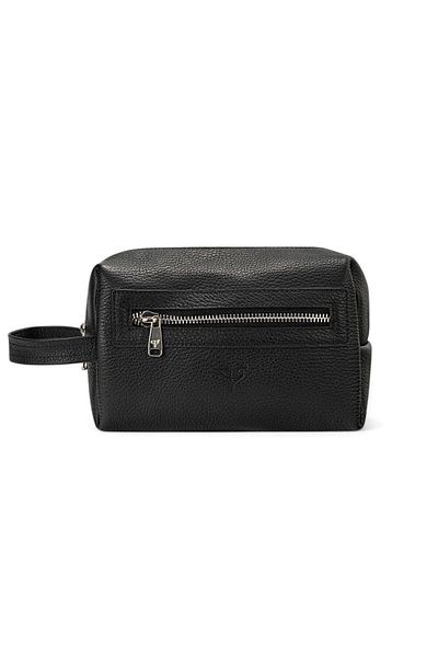 sistem Boston Genuine Leather Hand Handle Zippered Side Eye Compartment-Black
