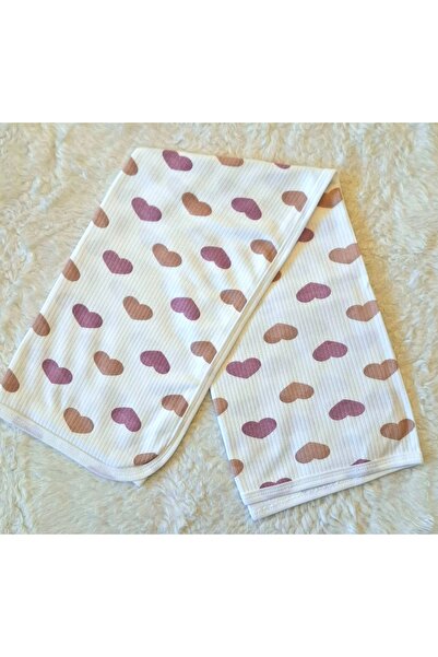 anne dokunuşu gibi KUZUM BEBE بطانية أطفال قماط عضوية مع قلب قهوة أرجواني