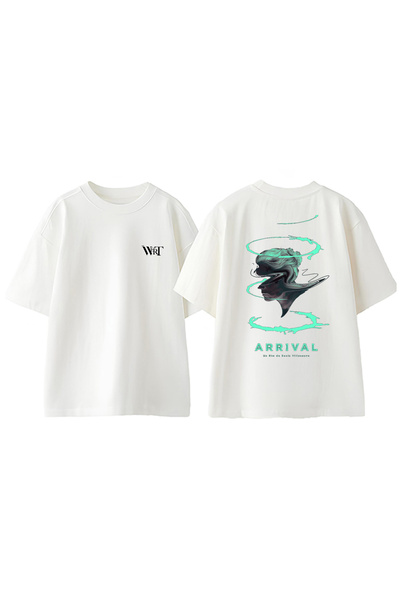 THEWERT Dizajnirani ruksak Arrival Štampano Pamuk Beli Oversize kroj T-shirt