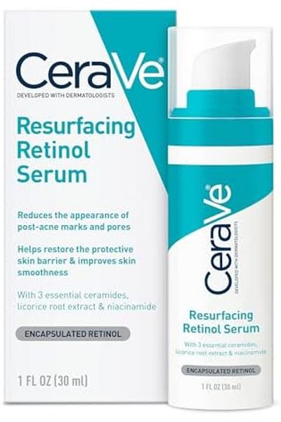 CeraVe سيروم سيرافي ريتينول لعلاج علامات حب الشباب وملمس البشرة - تنقية المسام، تجديد البشرة، تفتيح البشرة