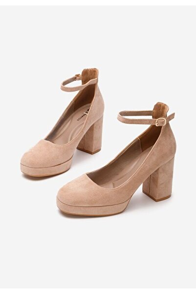 B T Shoes Isperta V2 Khaki Chunky Heel Shoes