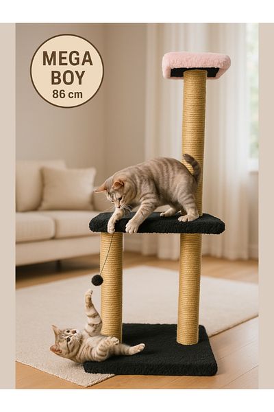 Komano Pontika Plush Textured Soft 3 Layer Mega Size Cat Scratching Board 86 cm Soft Loved Colors